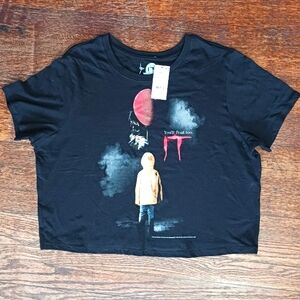 IT Horror Movie Adult Sz XXL Crop T-shirt, NWT